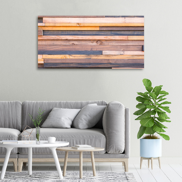 Foto op canvas Houten muur