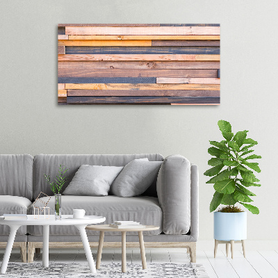 Foto op canvas Houten muur