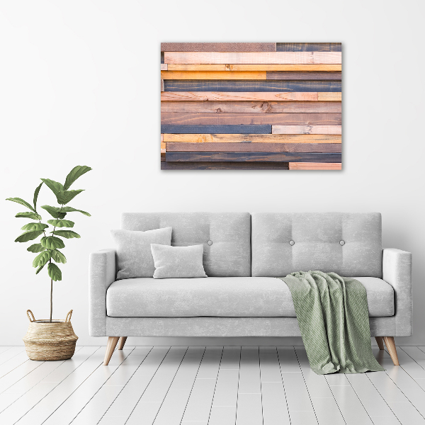 Foto op canvas Houten muur