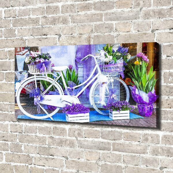 Canvas schilderij Witte fiets