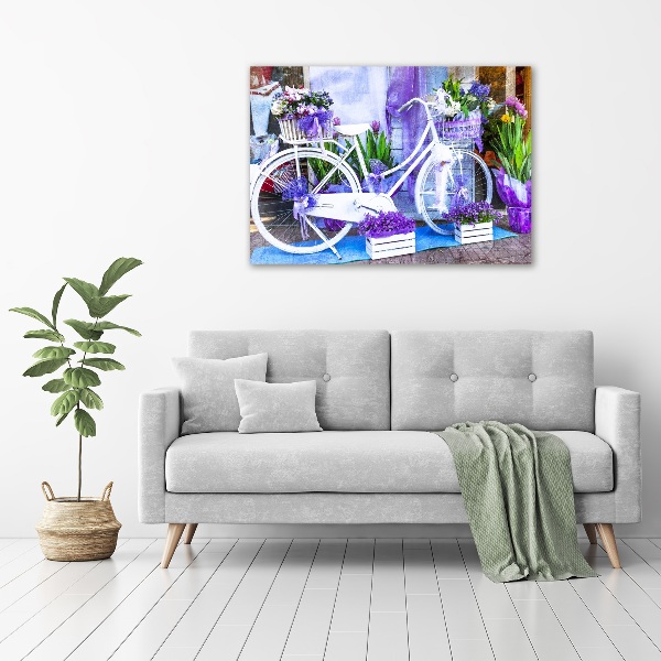Canvas schilderij Witte fiets
