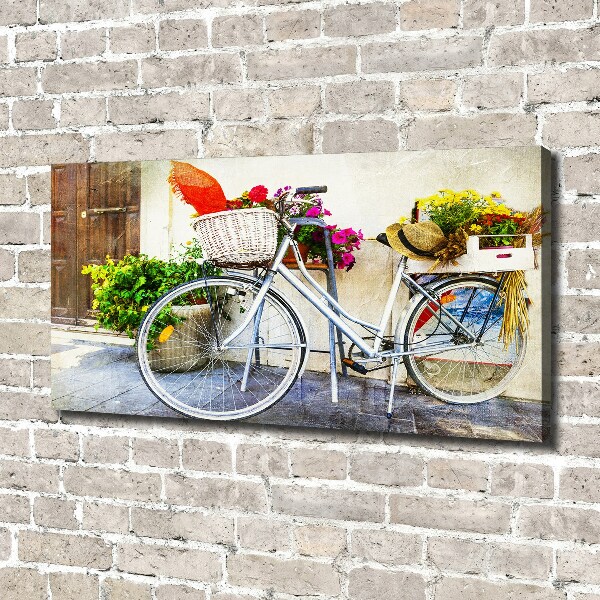 Schilderij op canvas Witte fiets