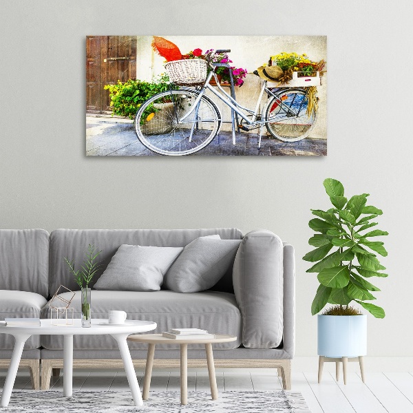 Schilderij op canvas Witte fiets