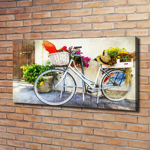 Schilderij op canvas Witte fiets