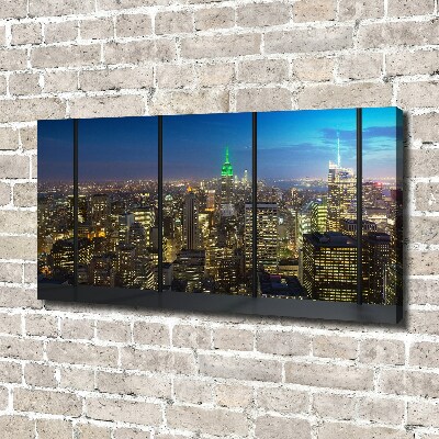 Canvas schilderij New York 's nachts
