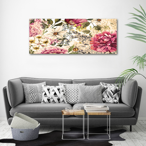 Foto op canvas Bloemenpatroon