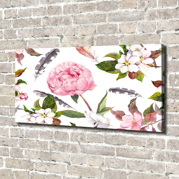 Canvas schilderij Bloemenpatroon
