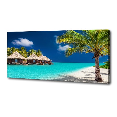 Foto op canvas Bungalows op de Malediven