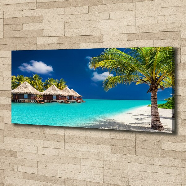 Foto op canvas Bungalows op de Malediven