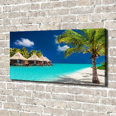 Foto op canvas Bungalows op de Malediven