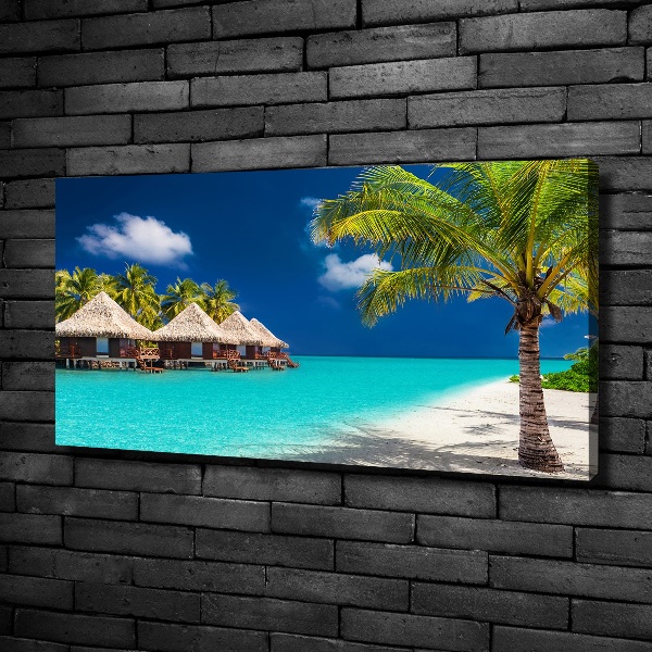 Foto op canvas Bungalows op de Malediven