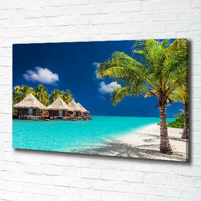 Foto op canvas Bungalows op de Malediven
