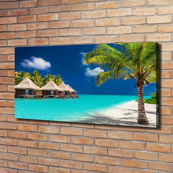 Foto op canvas Bungalows op de Malediven