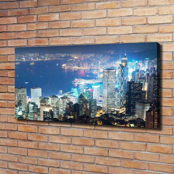 Canvas foto Hong Kong 's nachts