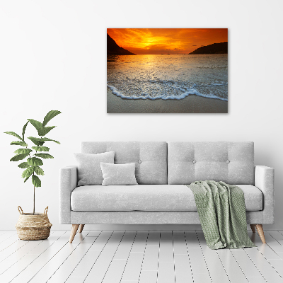 Schilderij op canvas Zonsondergang aan zee