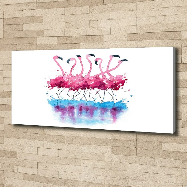 Canvas foto Flamingo's