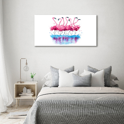 Canvas foto Flamingo's