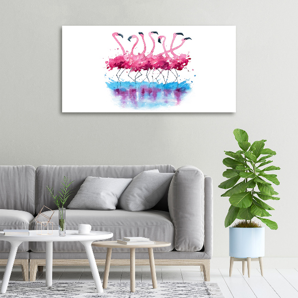 Canvas foto Flamingo's