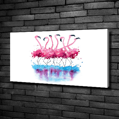 Canvas foto Flamingo's