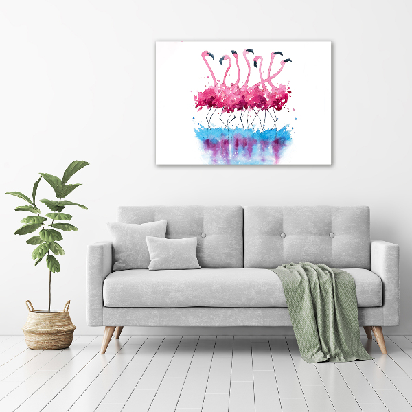 Canvas foto Flamingo's