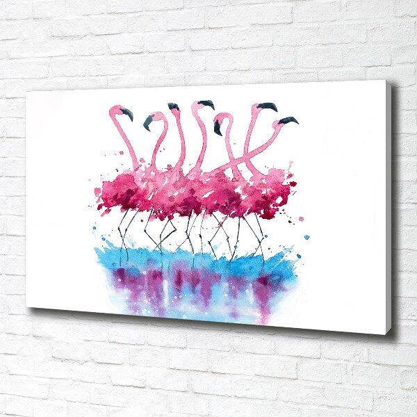 Canvas foto Flamingo's