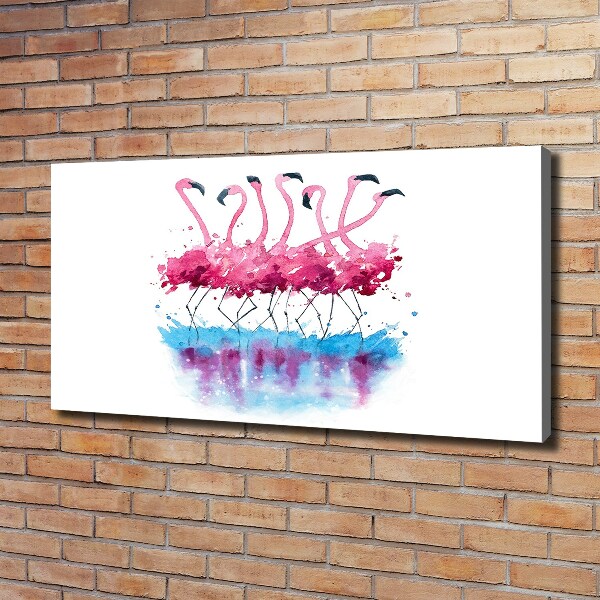 Canvas foto Flamingo's
