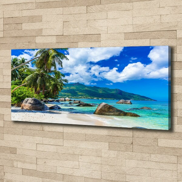 Canvas foto strand op de Seychellen