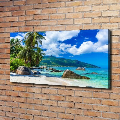 Canvas foto strand op de Seychellen