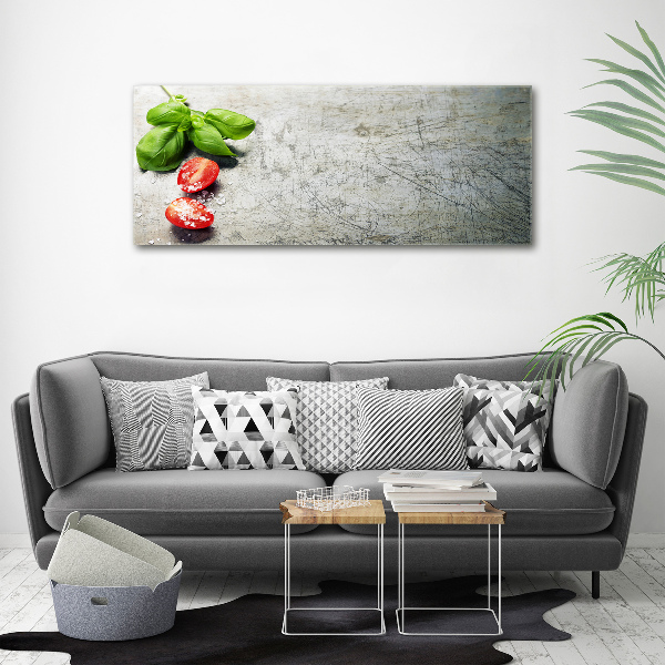 Schilderij op canvas Tomaten en basilicum