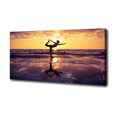 Foto op canvas Yoga op het strand