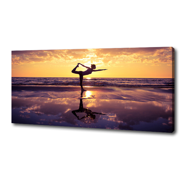 Foto op canvas Yoga op het strand