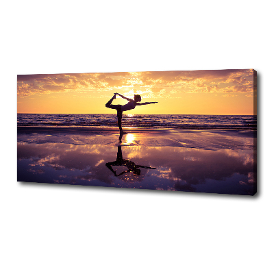 Foto op canvas Yoga op het strand
