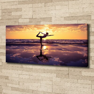 Foto op canvas Yoga op het strand