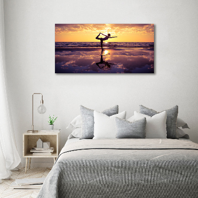 Foto op canvas Yoga op het strand