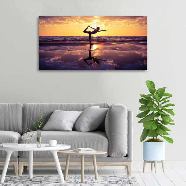 Foto op canvas Yoga op het strand