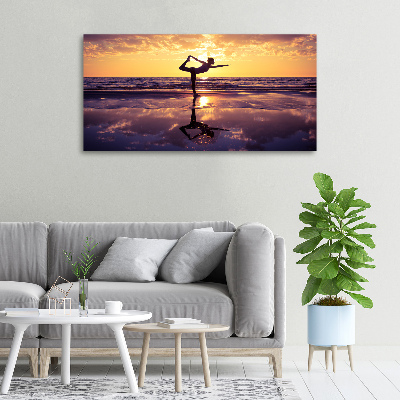 Foto op canvas Yoga op het strand