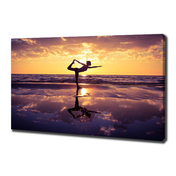 Foto op canvas Yoga op het strand