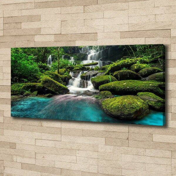 Canvas foto Waterval in de jungle