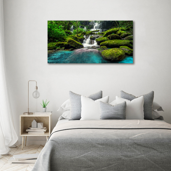 Canvas foto Waterval in de jungle