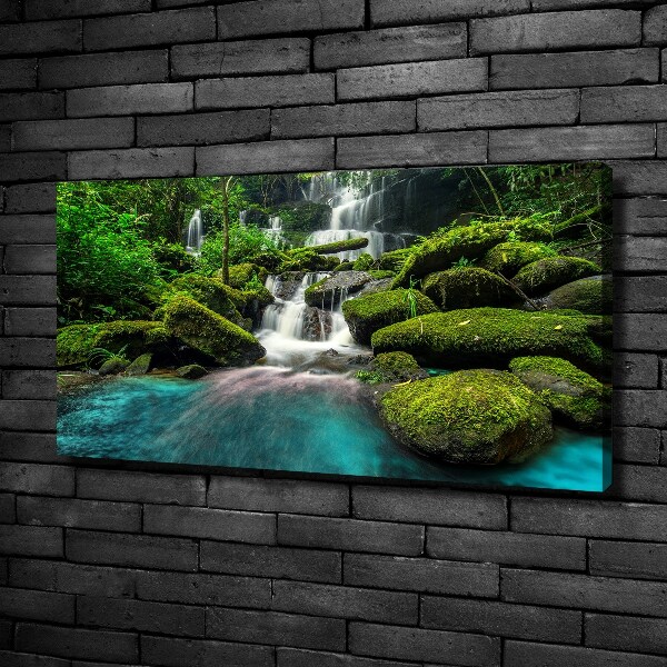 Canvas foto Waterval in de jungle