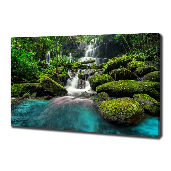 Canvas foto Waterval in de jungle