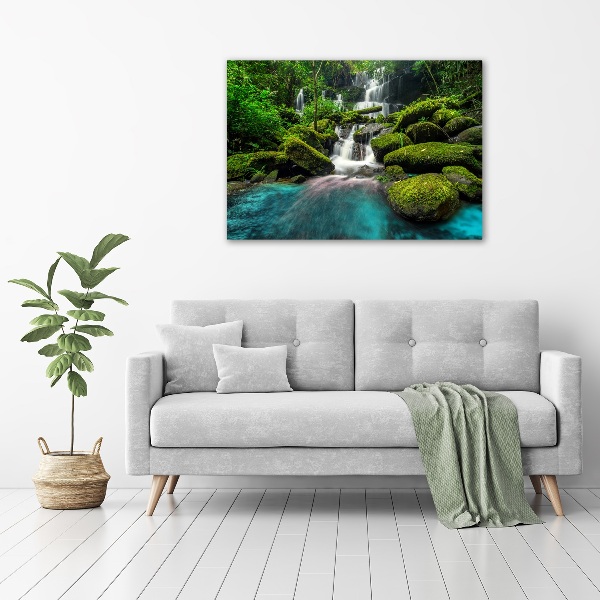 Canvas foto Waterval in de jungle