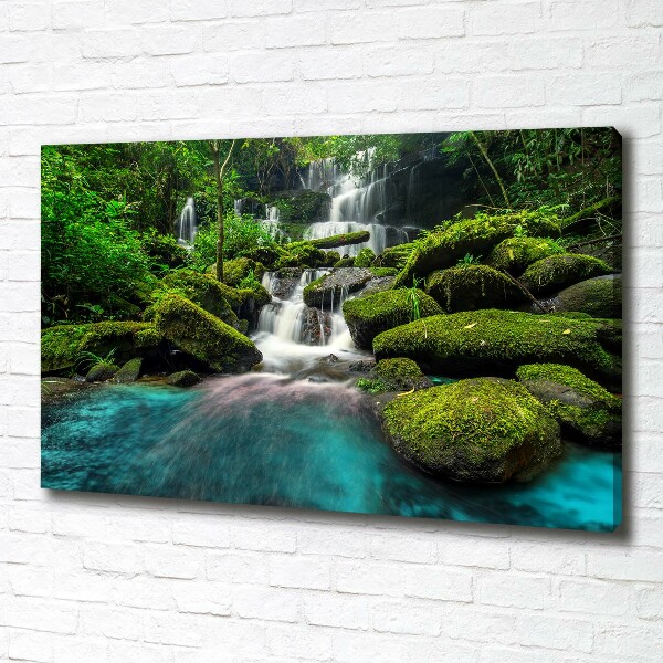 Canvas foto Waterval in de jungle