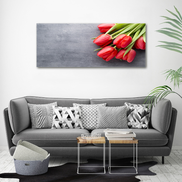 Schilderij op canvas Rode tulpen