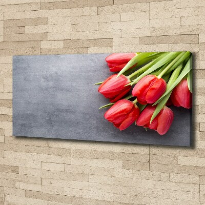 Schilderij op canvas Rode tulpen