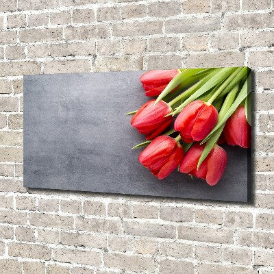 Schilderij op canvas Rode tulpen