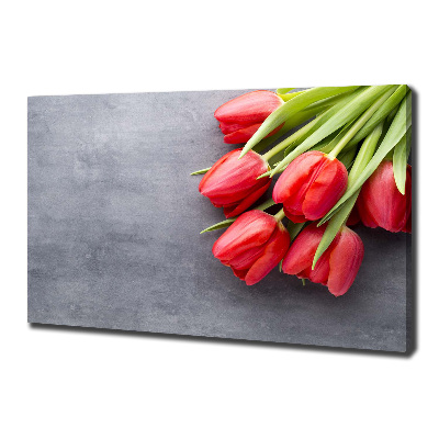 Schilderij op canvas Rode tulpen