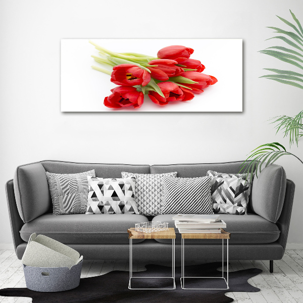 Foto canvas Rode tulpen
