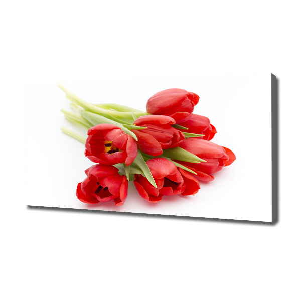 Foto canvas Rode tulpen