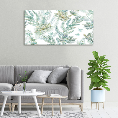 Canvas foto Bloemen en bladeren